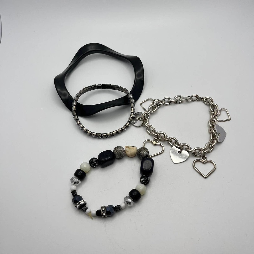 Y2k heart charm bracelet bundle
